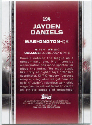 Jayden Daniels 2025 Topps Signature Class RC #194
