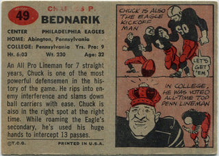 Chuck Bednarik 1957 Topps Card #49