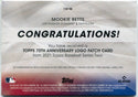 Mookie Betts 2021 Topps 70th Anniversary Logo Patch Card #T70P-MB