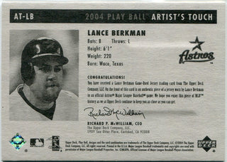 Lance Berkman 2004 Upper Deck Play Ball Artist's Touch Jersey Card #AT-LB 192/250