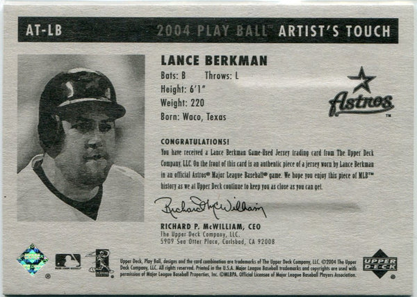 Lance Berkman 2004 Upper Deck Play Ball Artist's Touch Jersey Card #AT-LB 192/250