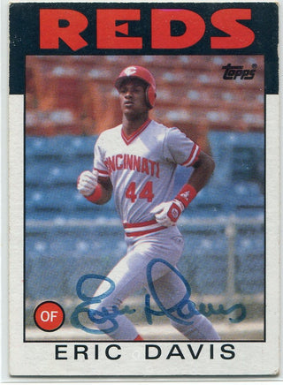 Eric Davis 1986 Topps Autographed Card