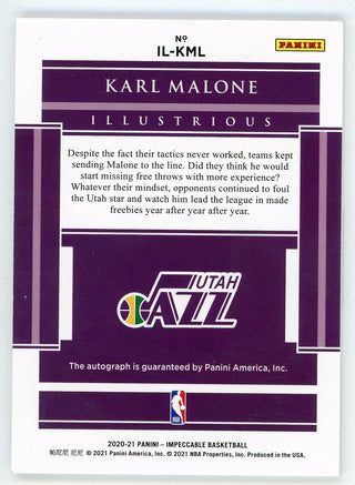 Karl Malone 2020-21 Panini Impeccable Autographed Illustrious #IL-KML