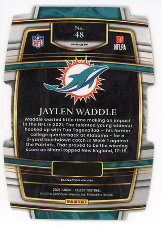 Jaylen Waddle 2021 Panini Select Red/White/Blue Rookie Card #48