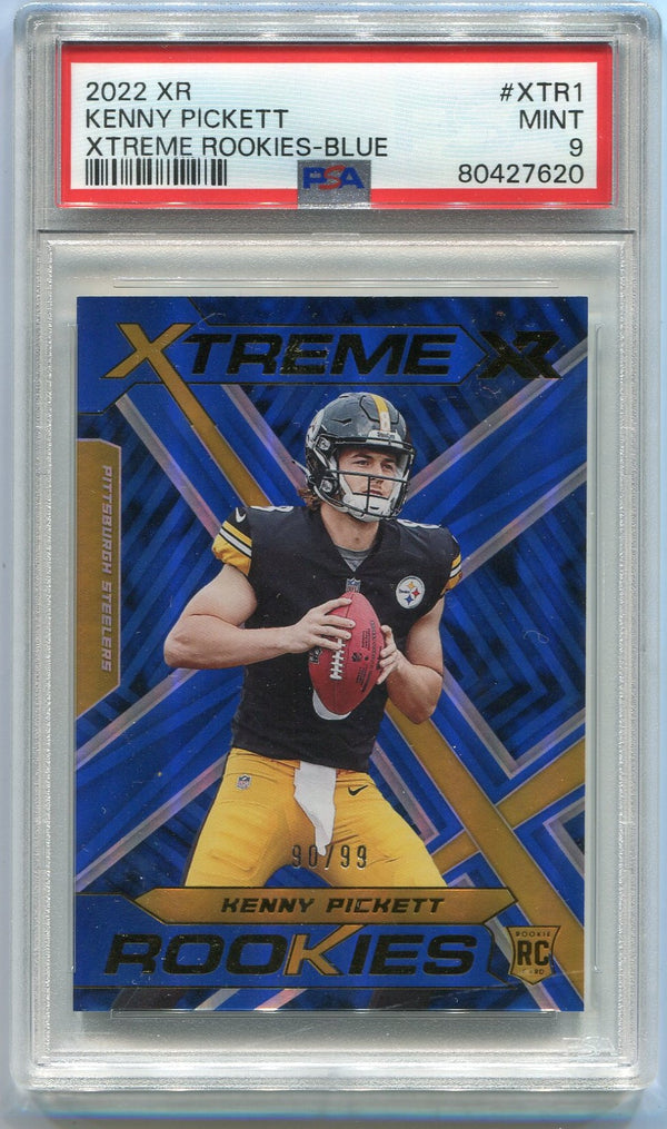 Kenny Pickett 2022 Panini Xr Xtreme Rookies Blue Parallel RC #XTR-1 90/99 PSA Graded 9