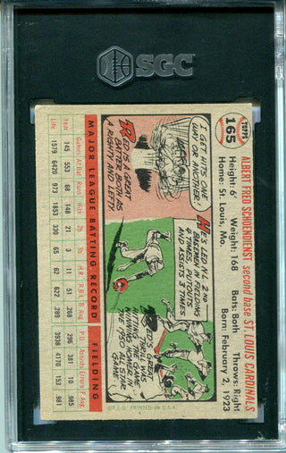 Red Schoendienst 1956 Topps #295 SGC 2.5 Card