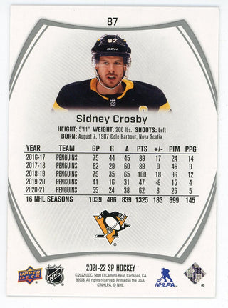 Sidney Crosby 2021-22 Upper Deck SP #87