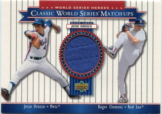 Jesse Orosco & Roger Clemens 2002 Upper Deck World Series Heroes Jersey Card #MU86