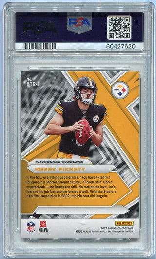 Kenny Pickett 2022 Panini Xr Xtreme Rookies Blue Parallel RC #XTR-1 90/99 PSA Graded 9