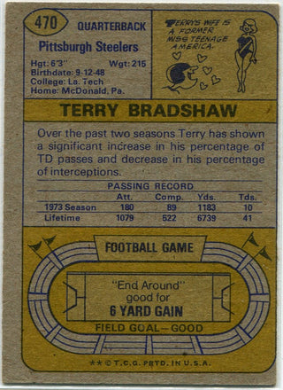 Terry Bradshaw 1974 Topps Card #470