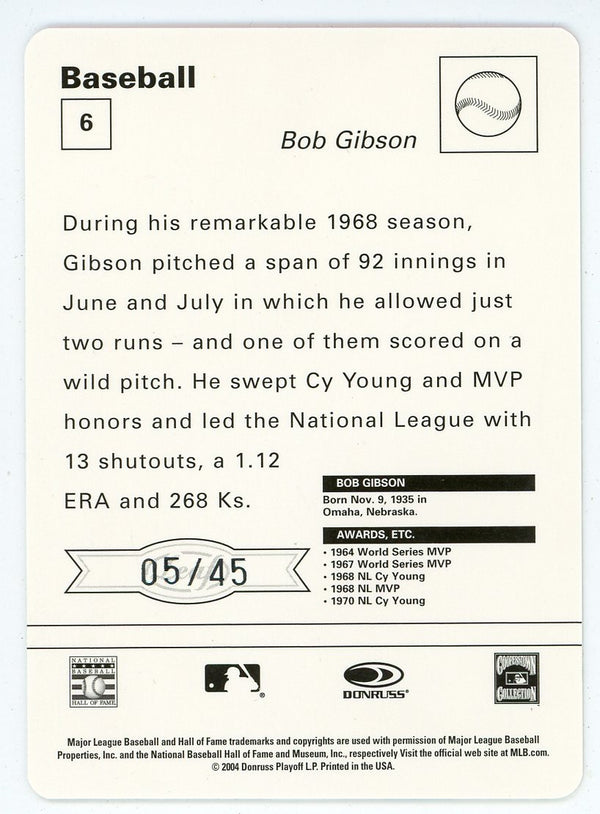 Bob Gibson 2004 Donruss Card #6