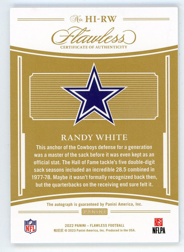 Randy White 2022 Panini Flawless Autographed #HI-RW