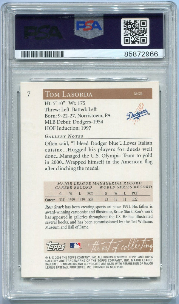 Tommy Lasorda Autographed Card PSA/DNA Certified