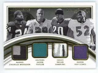 Charles Woodson/ Jason Taylor/ Brian Dawkins/ Ray Lewis 2022 Panini Immaculate Patch Relics #IM-ID