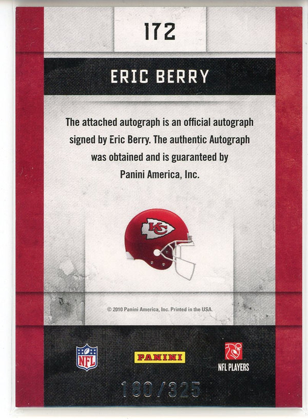 Eric Berry Autographed 2010 Panini Threads Rookie Class Card #172