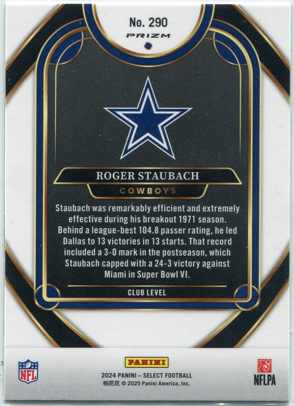Roger Staubach 2024 Panini Select Club Level Orange & Black Shock Prizm Card #290