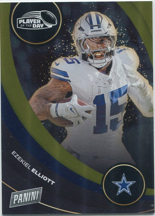 Ezekiel Elliott 2024 Panini Player Of The Day Gold Parallel Card #42 1/10