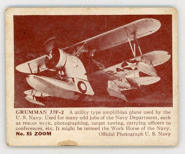 Grumman J2F-2 #85 Zoom Photograph U.S. Army Card
