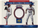 Dennis Martinez & Dave Justice 2002 Upper Deck World Series Heroes Jersey Card #MU95