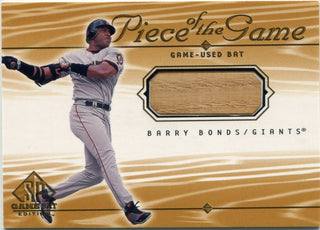 Barry Bonds 2000 Upper Deck SP Game Used Bat Card #BB