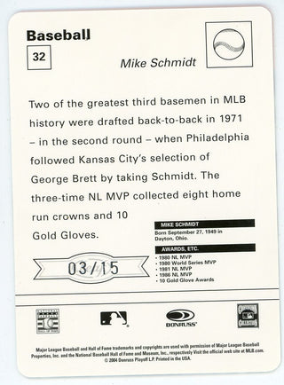 Mike Schmidt 2004 Donruss Card #32