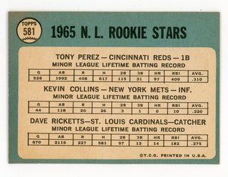 Tony Perez 1965 Topps 1965 Rookie Stars #581 Card