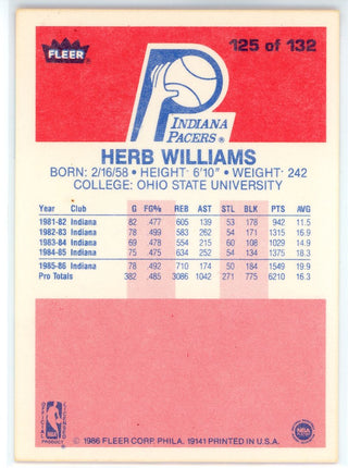 Herb Williams 1986 Fleer Card #125
