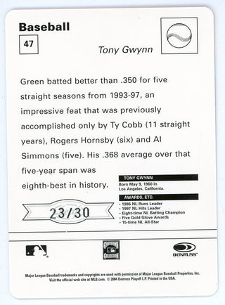 Tony Gwynn 2004 Donruss Card #47