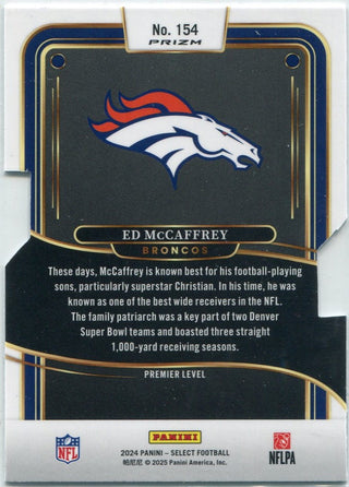 Ed McCaffrey 2024 Panini Select Premier Level Die-Cut Silver Prizm Card #154