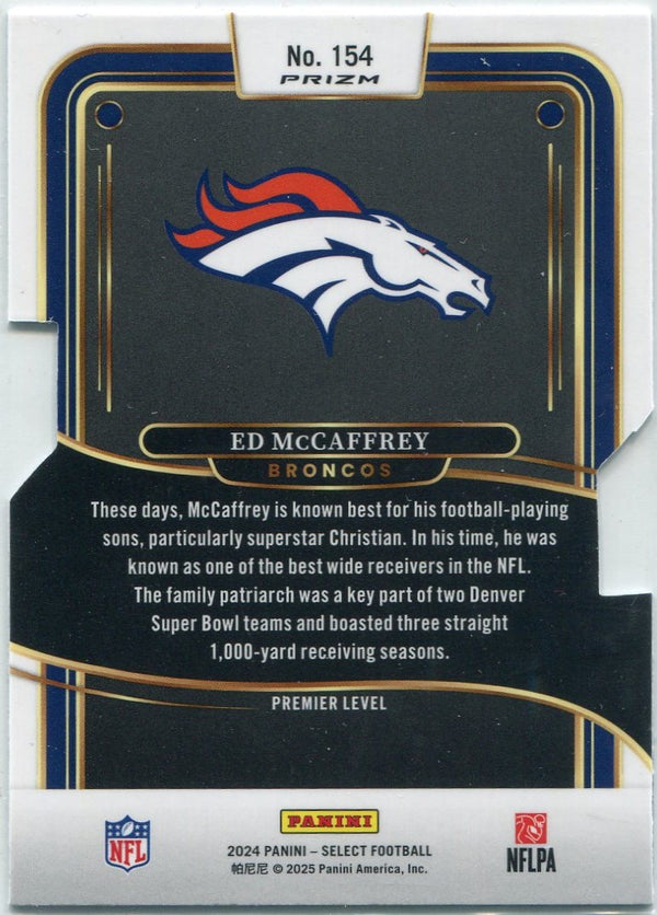 Ed McCaffrey 2024 Panini Select Premier Level Die-Cut Silver Prizm Card #154