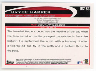 Bryce Harper 2012 Topps Rookie Debut #US183 Card