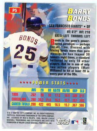 Barry Bonds 1999 Topps Power Players #P5