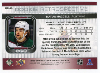 Matias Maccelli 2023-24 Upper Deck Rookie Retrospective #RR-18