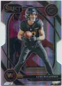 Luke McCaffrey 2024 Panini Select Club Level Die-Cut Silver Prizm RC #279