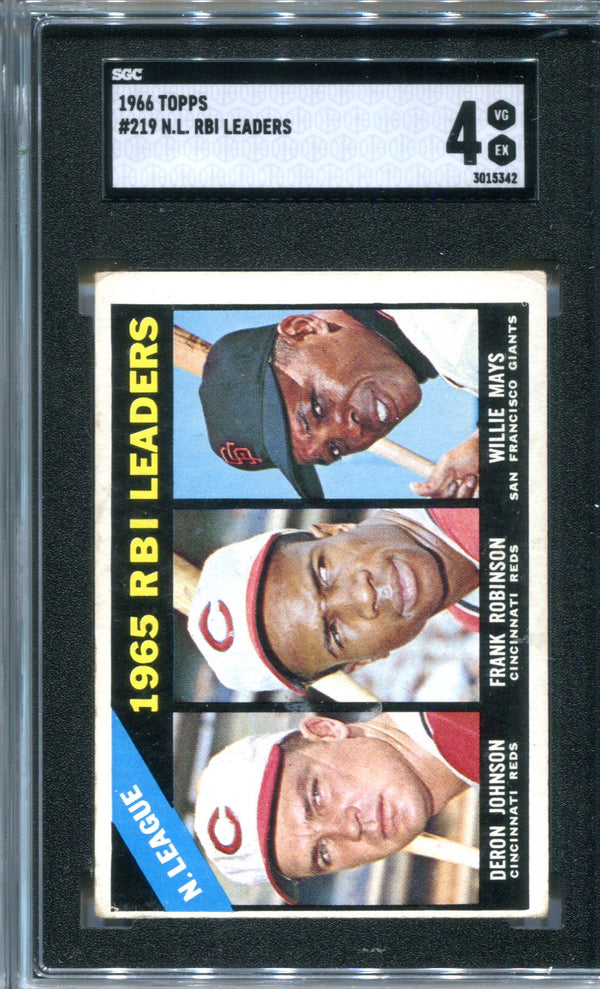 N.L RBI Leaders 1966 Topps SGC 4 Card