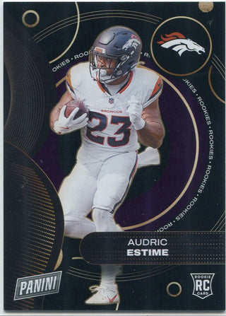 Audric Estime 2024 Panini Player Of The Day Purple Parallel RC #RC21 7/25