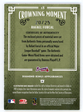 Rafael Furcal Autographed 2005 Donruss Diamond Kings Bat/Patch Relic #18
