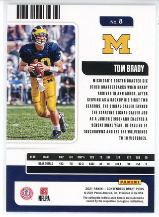Tom Brady 2021 Panini Contenders Draft Picks Season Ticket Card #8