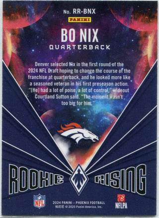 Bo Nix 2024 Panini Phoenix Rookie Rising RC #RR-BNX