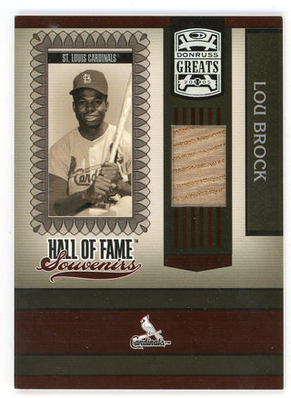 Lou Brock 2005 Donruss Greats HOF Souvenirs Bat Relic #HOFS-21