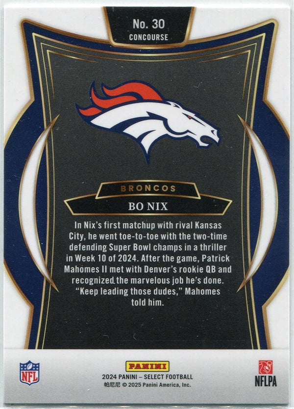 Bo Nix 2024 Panini Select Concourse RC #30