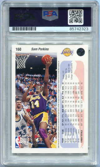 Sam Perkins 1992 - 1993 Upper Deck Autographed W/Inscription Card #160 PSA/DNA Certified Graded 10