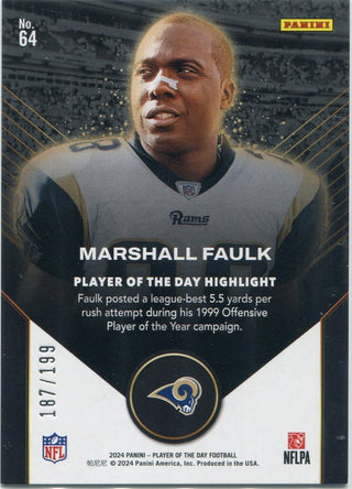 Marshall Faulk 2024 Panini Player Of The Day Orange Parallel Card #64 187/199