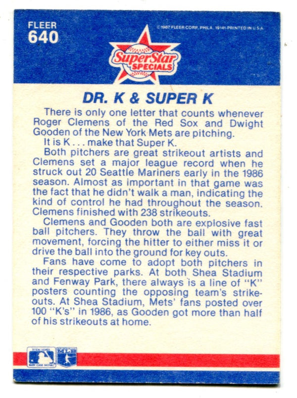 Dwight Gooden Superstar Specials Autographed Card #640