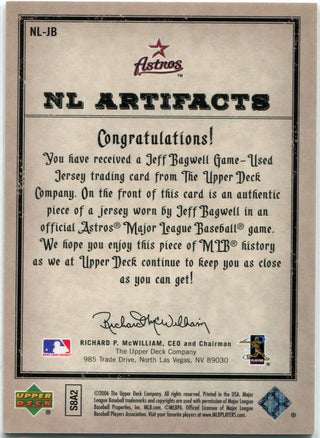 Jeff Bagwell 2006 Upper Deck Artifacts Jersey Card #NL-JB 296/325