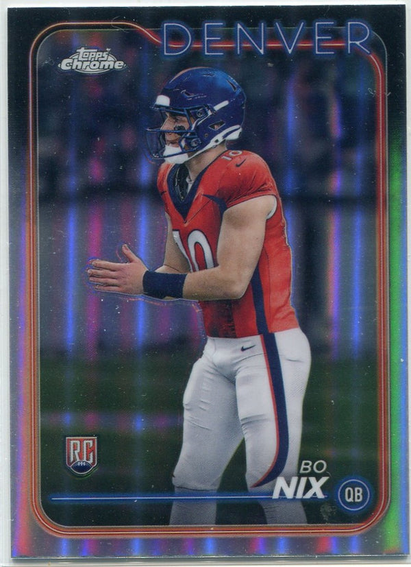 Bo Nix 2024 Topps Chrome Refractor RC #206