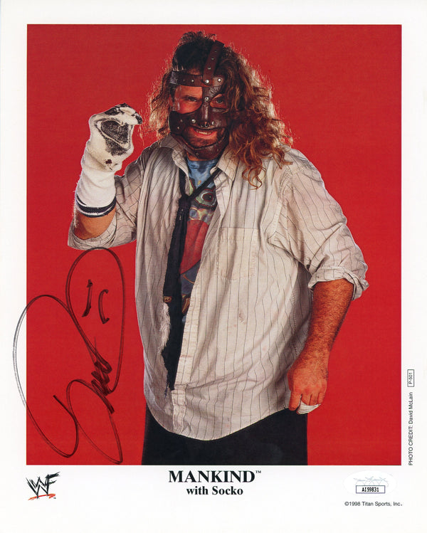 Mankind Autographed WWF Original Headshot 8x10 Photo (JSA)