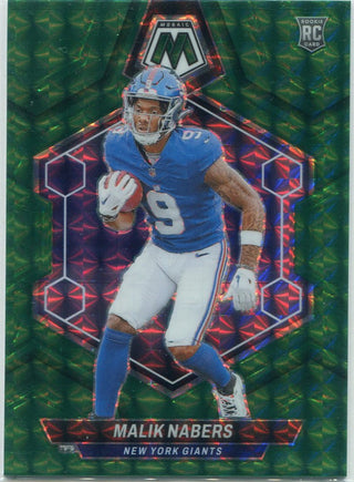 Malik Nabers 2024 Panini Mosaic Green Prizm RC #306