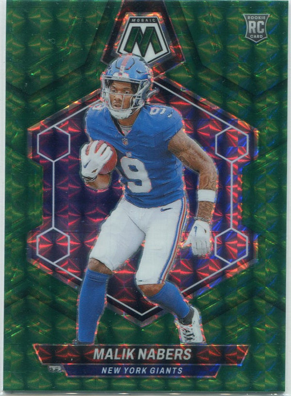 Malik Nabers 2024 Panini Mosaic Green Prizm RC #306