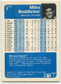 Mike Boddicker 1984 Fleer Autograph Card